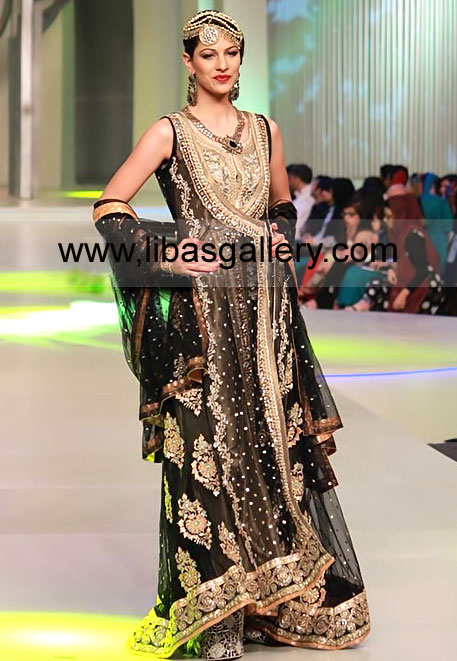 black pakistani wedding dress