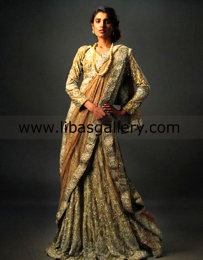 Nida Azwer Bridal dresses, Nida Azwer Pakistani bridal wears, Nida Azwer bridal wear, Nida Azwer designer wear, Nida Azwer designer dresses, Nida Azwer Pakistani designer, Nida Azwer bridal designer, lehenga, sharara, gharara Buy Online in New York, USA