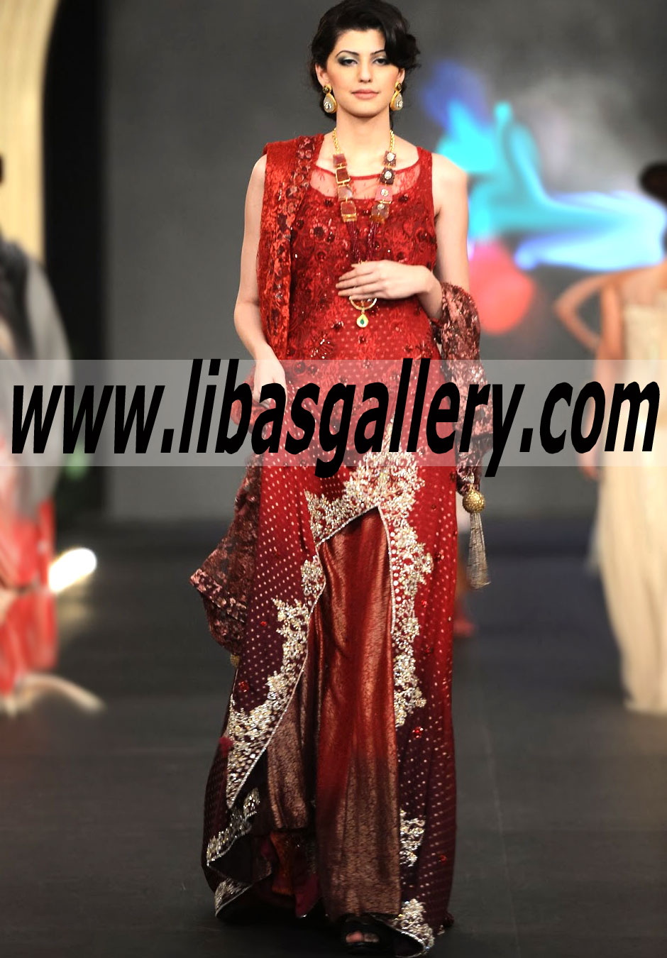Online Sharara Collection by Nickie Nina Bridal Wear Collection Nickie Nina Showcased at PFDC L�Oreal Paris Bridal Week 2014. Nickie Nina Embroidered Bridal Sharara 2014 in UK USA Canada Australia