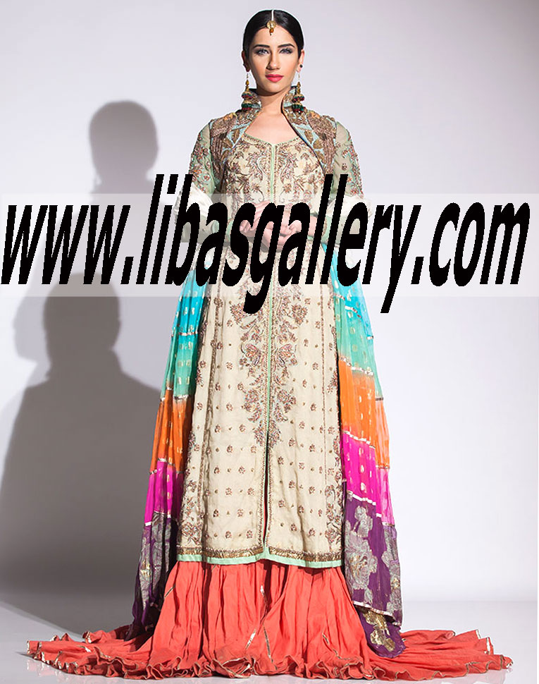 Fahad Hussayn Bridal Wear Fahad Hussayn Pakistani Bridal Dresses Designer Fahad Hussayn Bridal Dress Gharara Sharara bridal wear shops in UK, USA, Canada