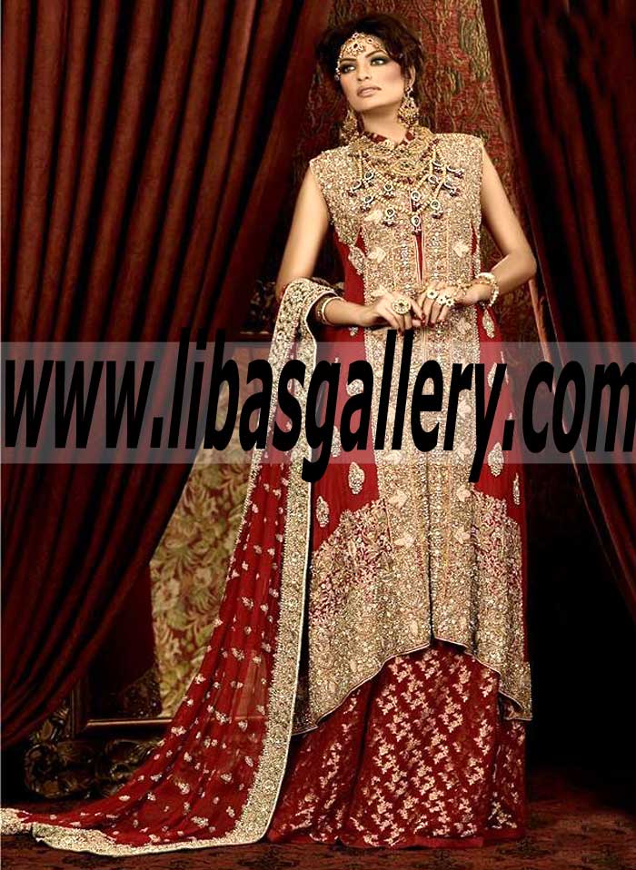 Dazzling Red Bridal Dress for wedding Indian Pakistani Designer online Saddle River New Jersey NJ USA