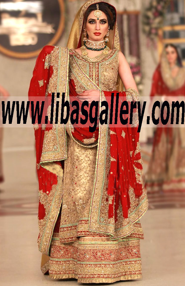 Mehdi Designer Pentene Bridal Couture Week 2014-2015 | Latest Pakistani Wedding Dresses by Famous Mehdi Designer | libasgallery.com Ilford in Bradford, Leeds, Peterborough n Southampton, United Kingdom