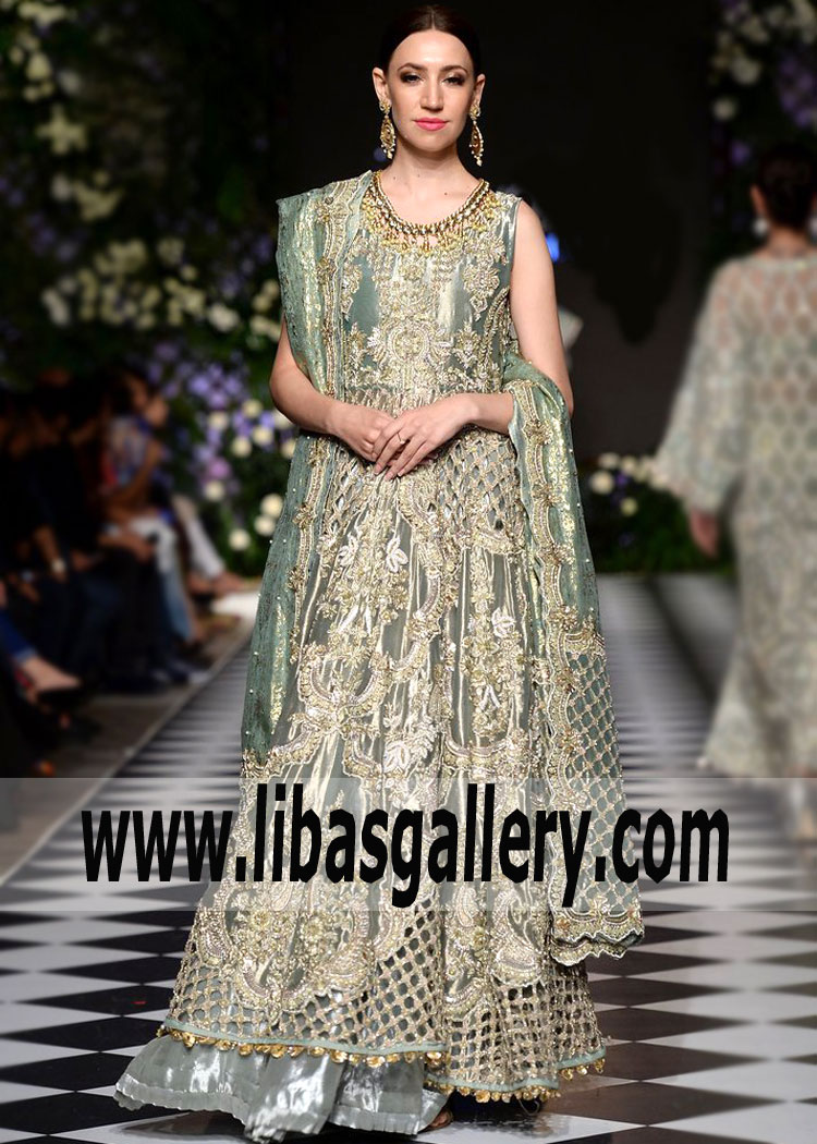 Exquisite Embellished Bridal Wear Gown Saira Shakira Designer Floor Length Bridal Gown USA New York, New Jersey, Texas
