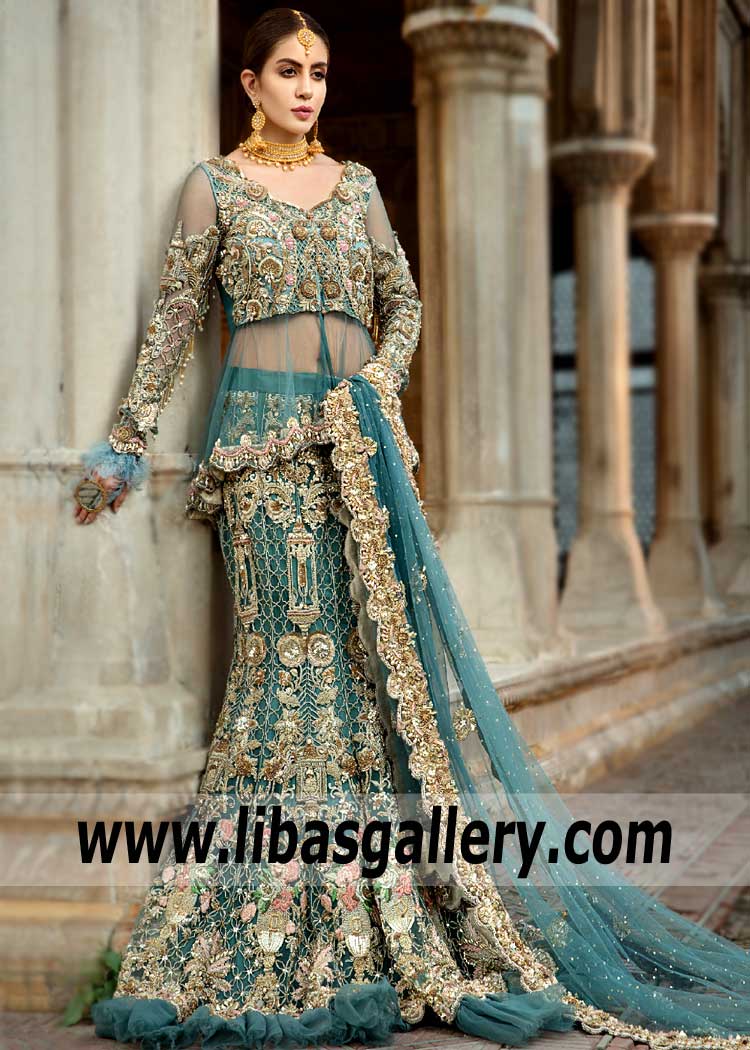 Elegant Peplum Wedding Dress Perth Australia High-End Mermaid Lehenga Shazia Kiyani Sale & Clearance 2020