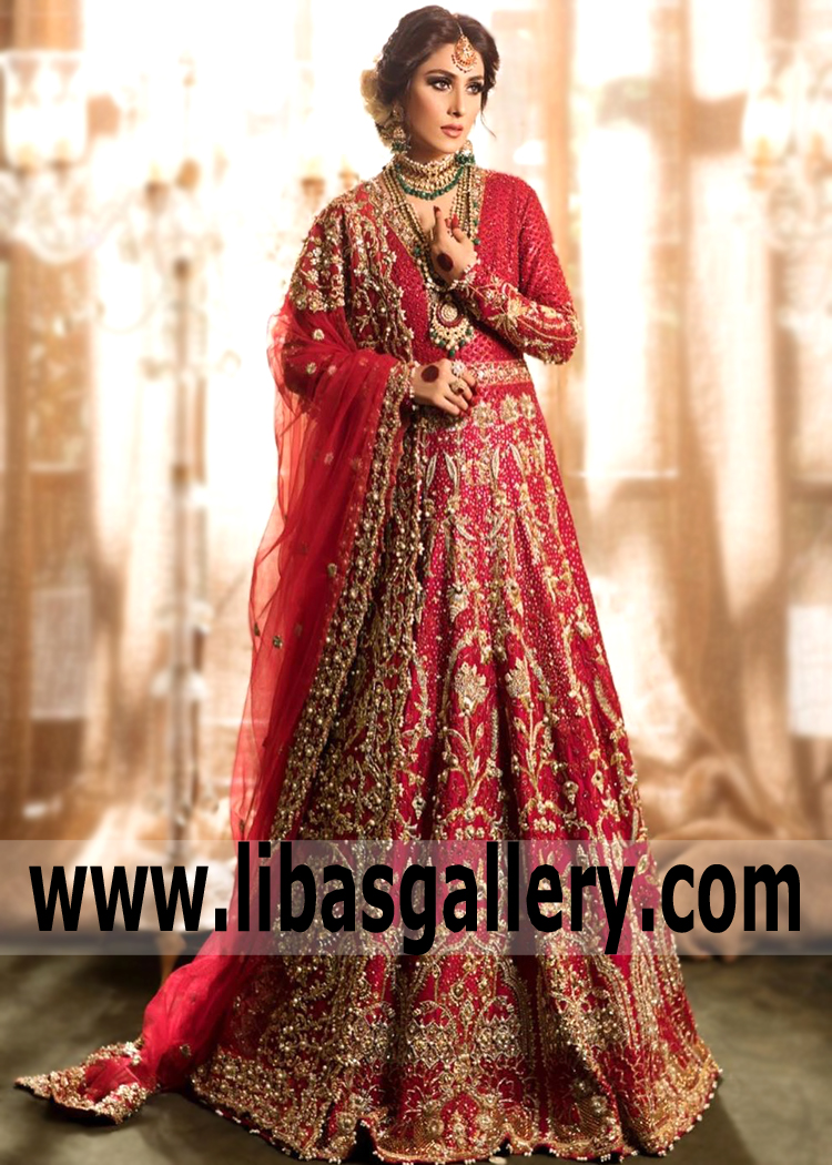 red maxi bridal dress
