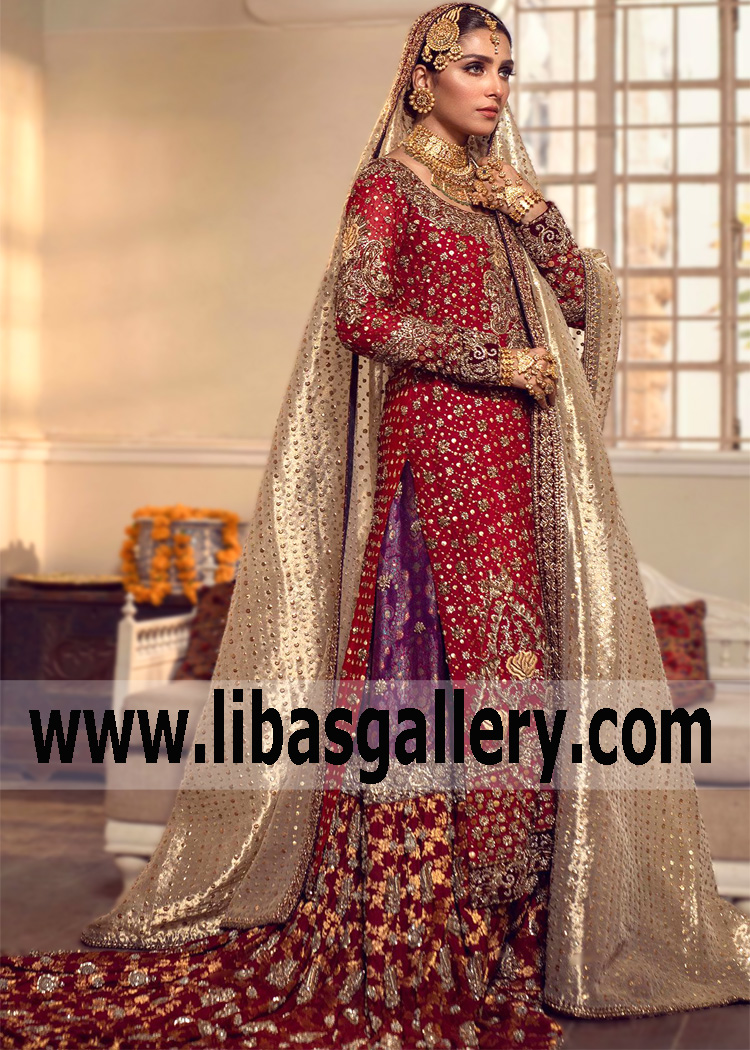 dark red indian bridal dress