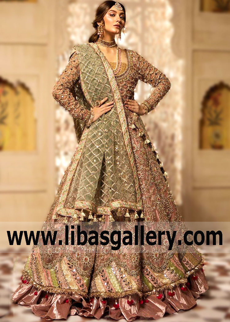 Best Bridal Anarkali with Lehenga UK USA Canada Buy Maria B Bridal Dresses for Walima
