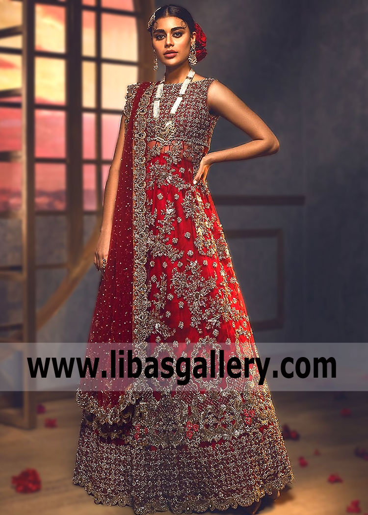 dark red indian bridal dress