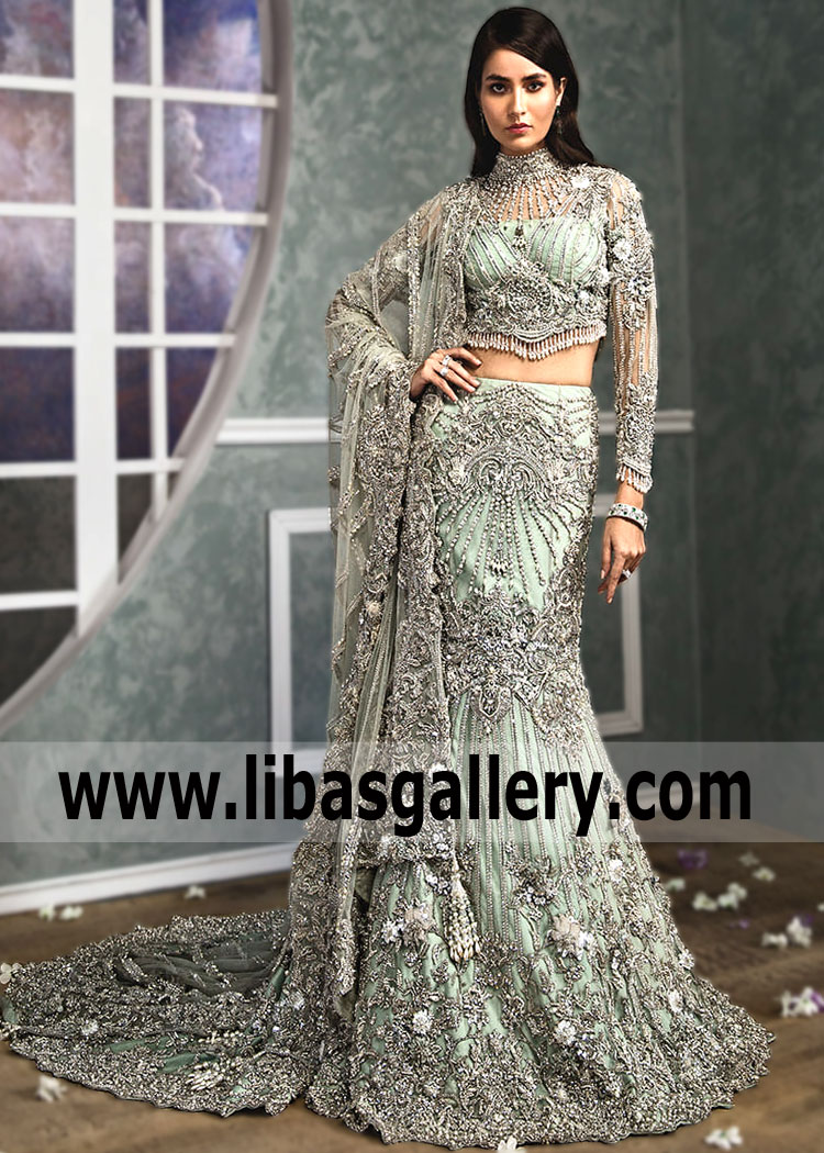 Pakistani Mermaid Lehenga Southall London UK Buy Latest Fish Cut Lehenga Deisngs with price