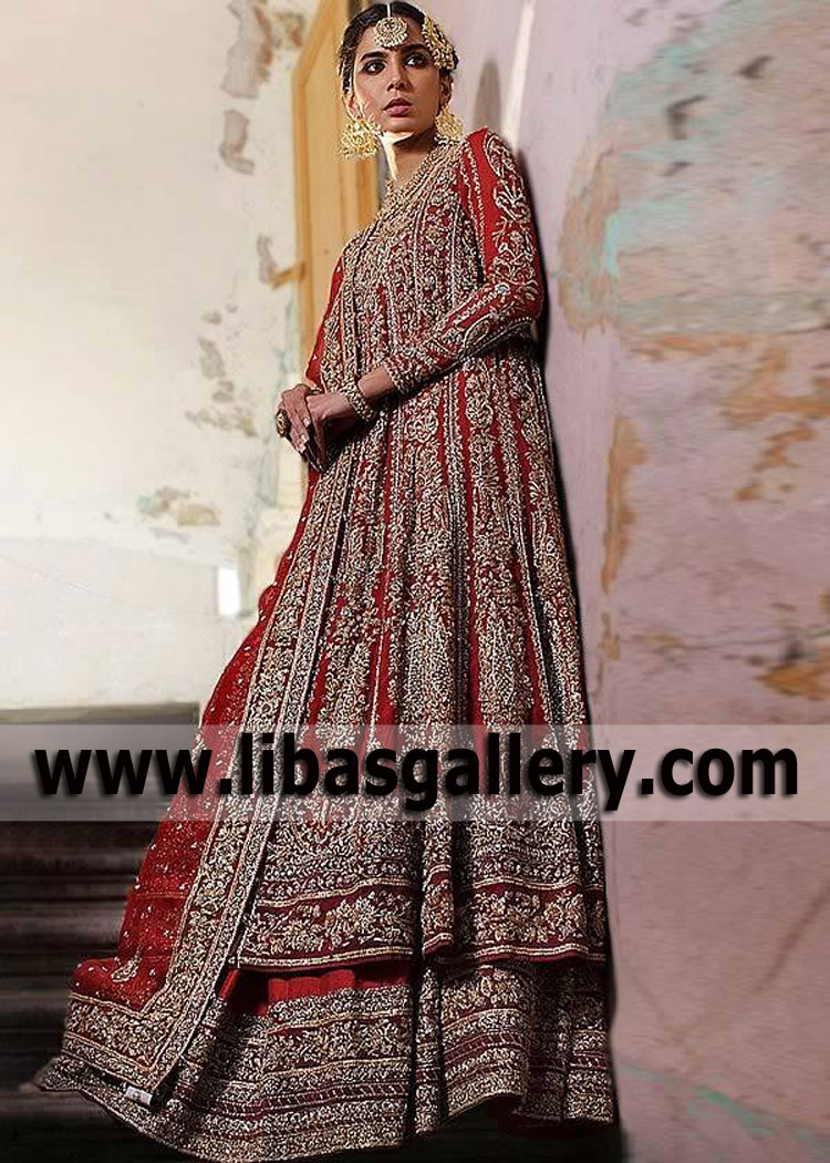 Luxury Red Bridalwear - Wedding Dresses, Gowns, Lehenga Dress UK USA Canada Australia