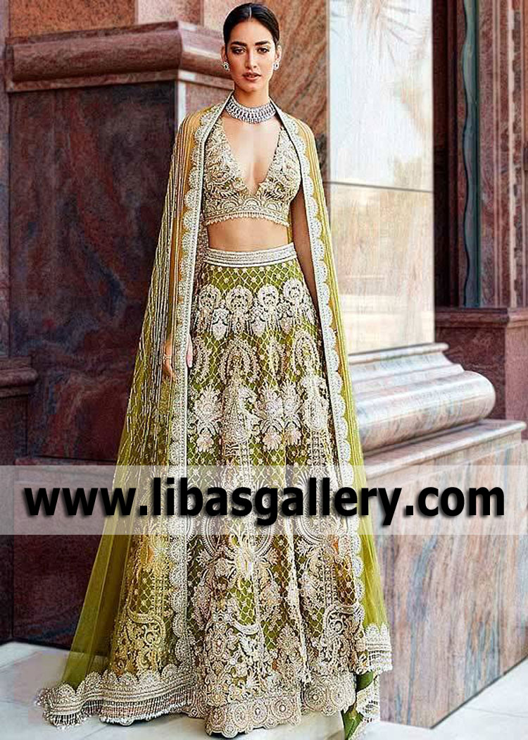 Buy Pakistani Bridal Dresses Aberdeen Scotland UK 100+ New Designs by Faraz Manan Bridal Lehenga Choli