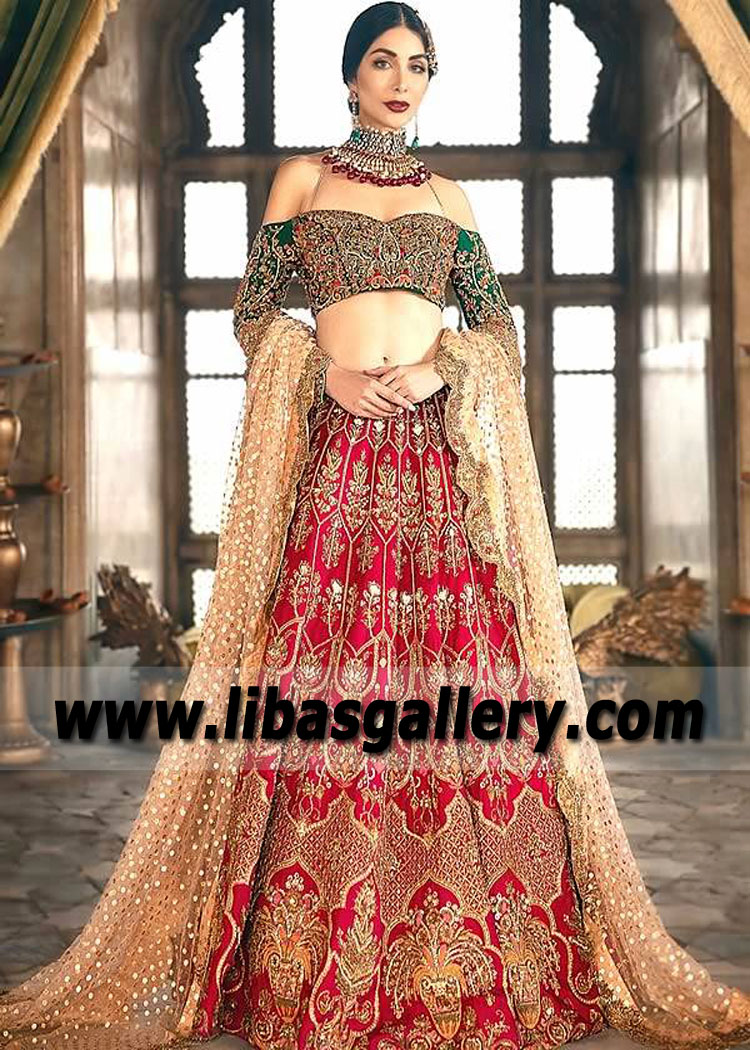 Shamsha Hashwani Lehenga Choli Hamtramck Michigan USA Designer bridal Lehenga Choli