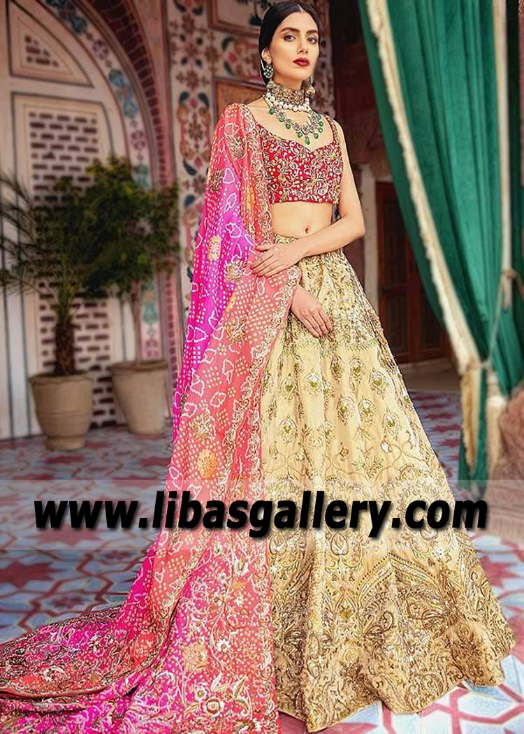 Pakistani Bridal Lehenga Santa Clara California USA Shamsha Hashwani Bridal Lehenga