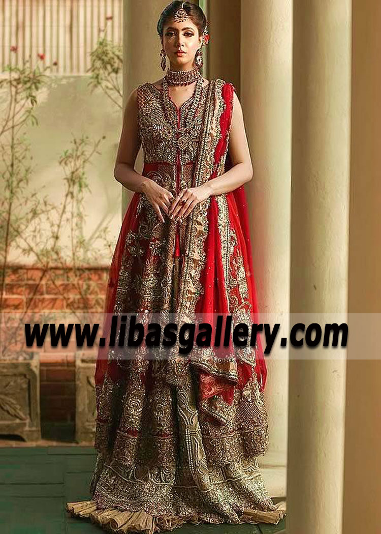 Asifa Nabeel Red Bridal Dresses Surrey England UK Red Bridal Dresses Pakistani Bridal Dresses