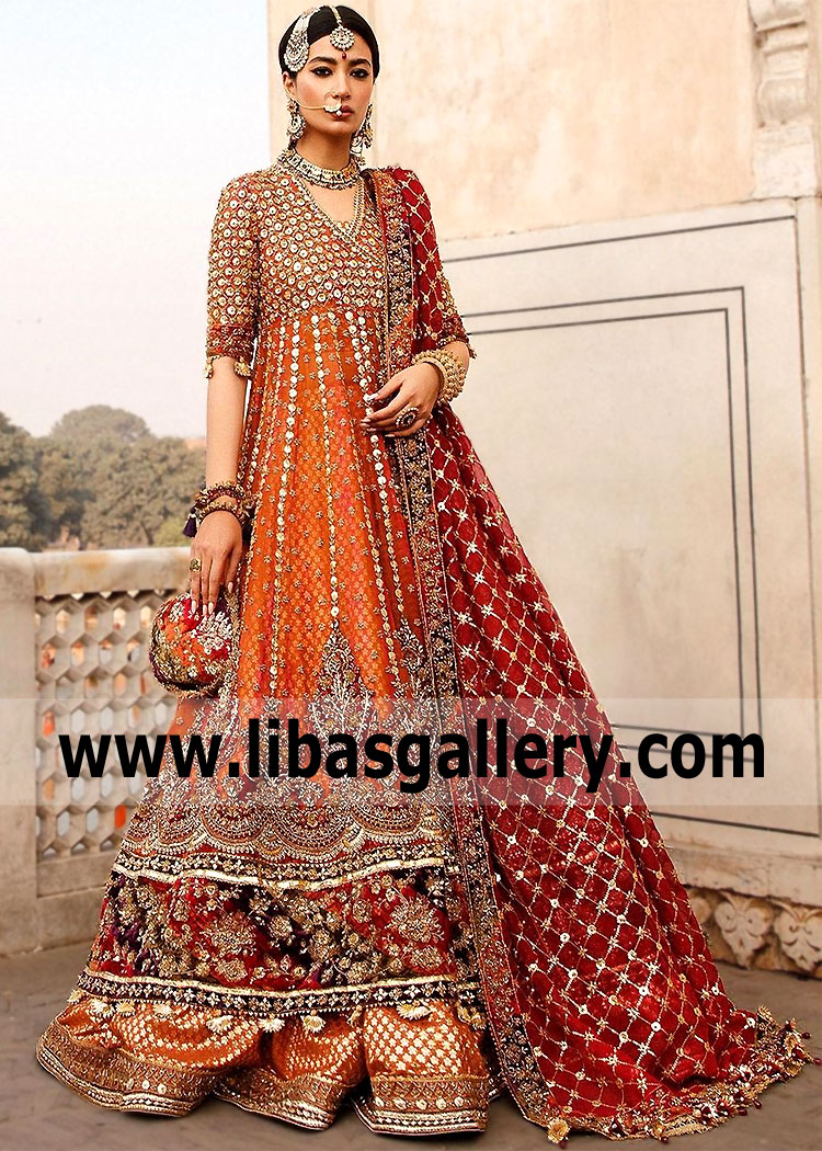 Latest Bridal Angarkha Style Anarkali Dresses Pakistani Designer Angarkha Dresses