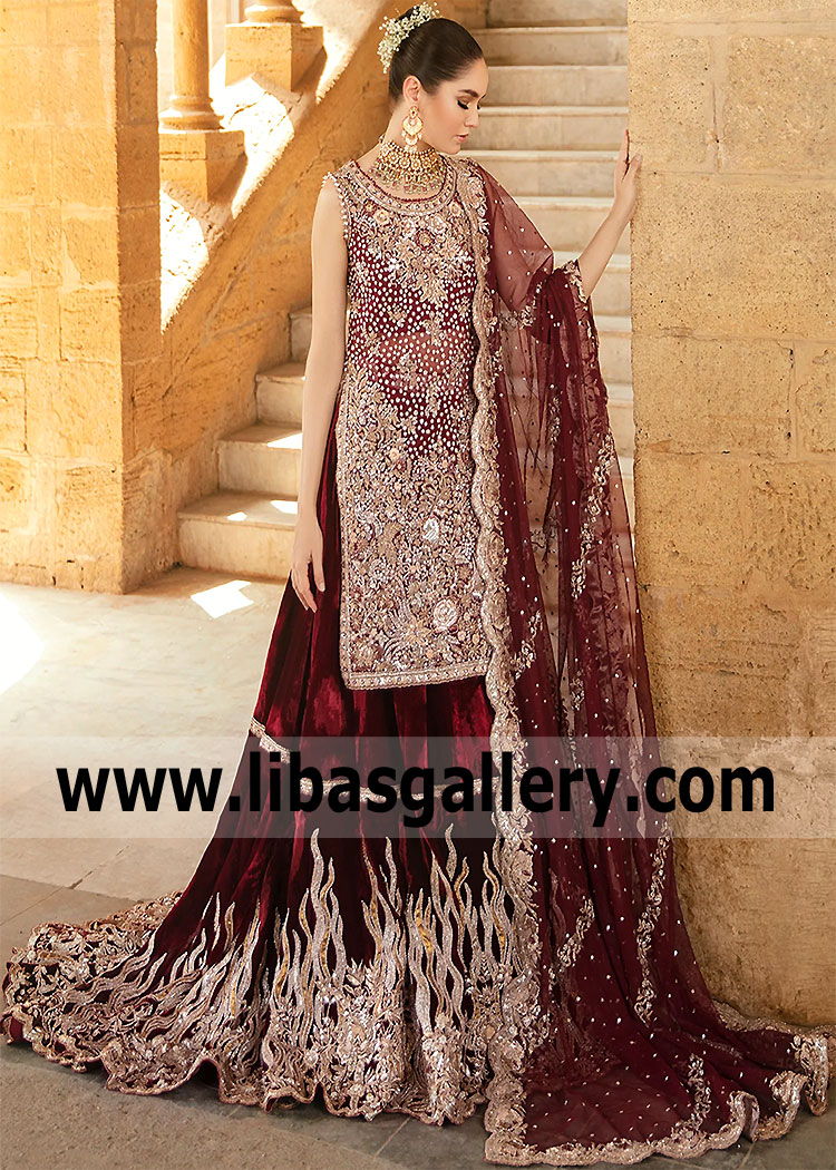 Indian Pakistani Designer Wedding Gharara Jeddah Saudi Arabia Tena Durrani Wedding Gharara Dresses