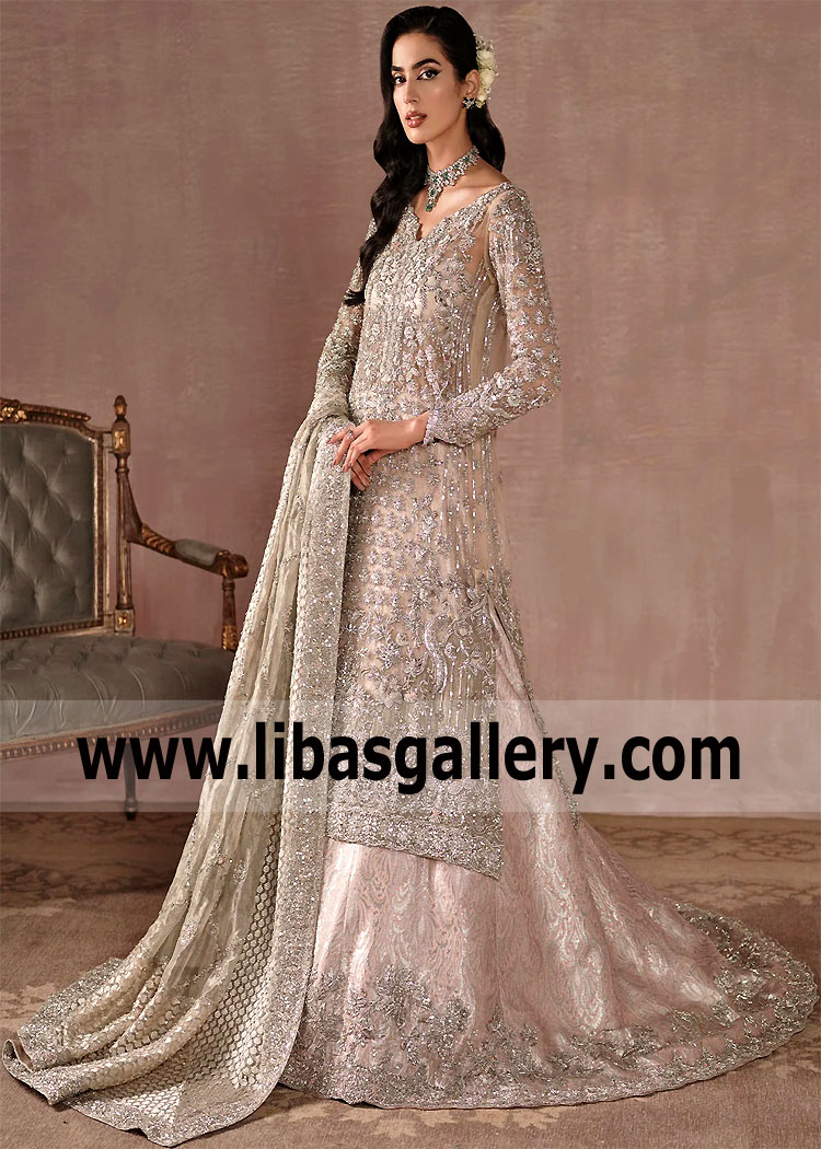 Pakistani Bridal Lehenga Dresses Bellerose New York NY US Ammara Khan Rose Gold Wedding Lehenga