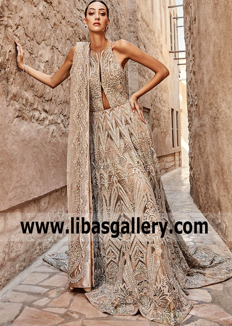 Pakistani Walima Bridal Maxi Dresses Newcastle London UK Designer Saira Shakira Maxi for Walima Pakistan
