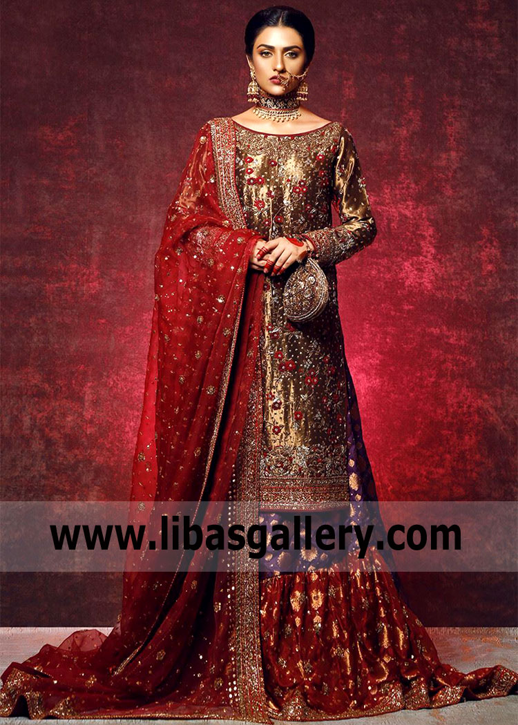 Red Bridal Dresses Newcastle UK Pakistani Bridal Dresses Ayesha Ibrahim Bridal Dresses Gharara Style Red Bridal Dresses Newcastle UK Pakistani Bridal Dresses Ayesha Ibrahim Bridal Dresses Gharara Style