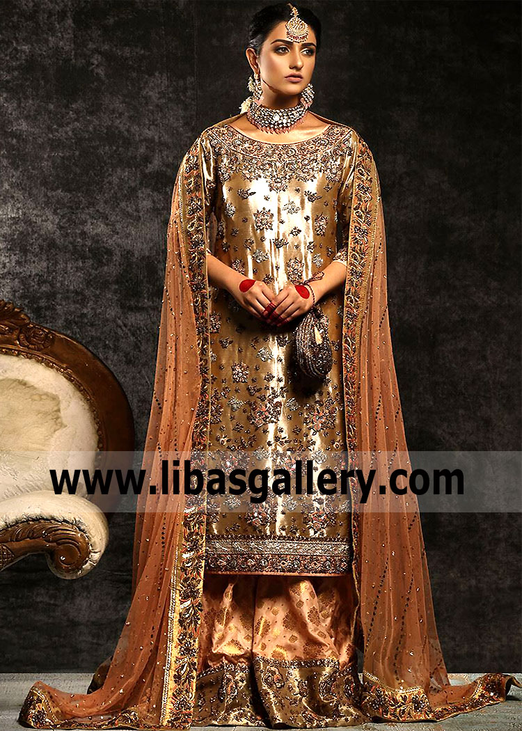 Latest Bridal Sharara Designs Bellerose New York USA Pakistani Bridal Sharara With Price