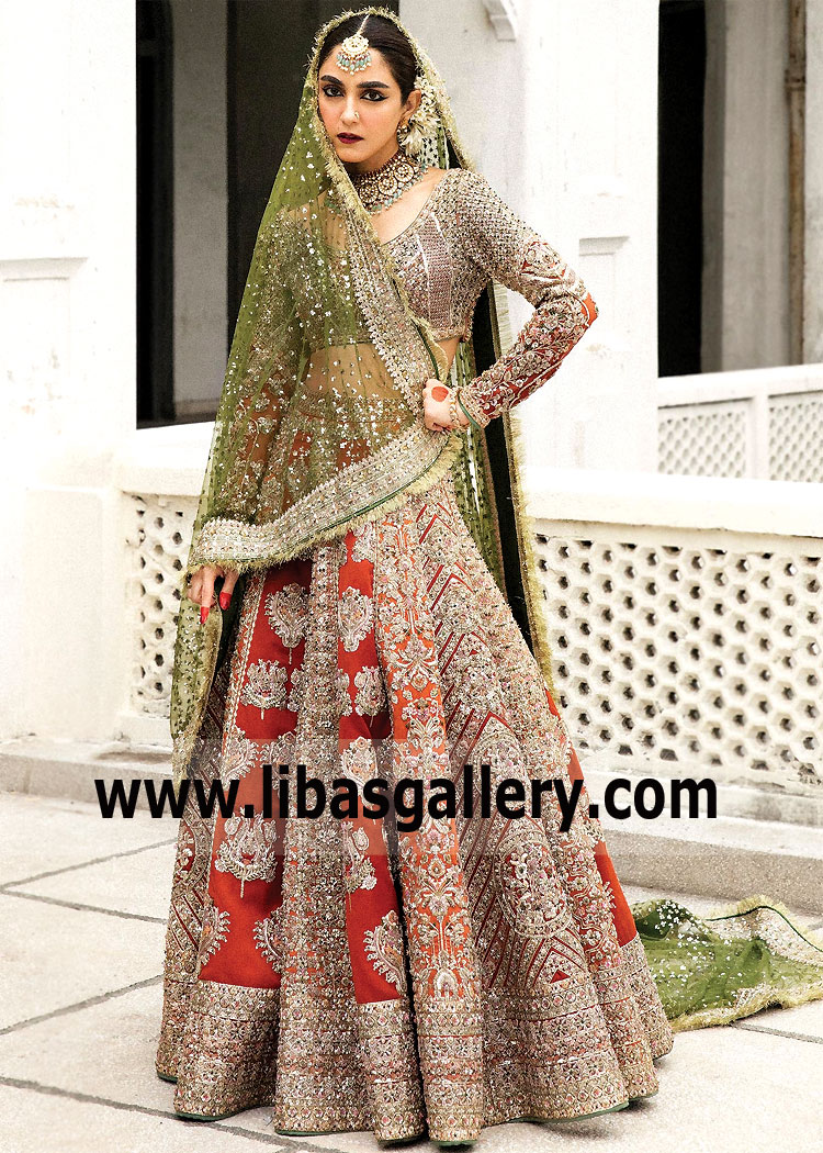 Pakistani Bridal Clothing Hussain Rehar Princeton New Jersey NJ US Bridal Dresses Lehenga Choli