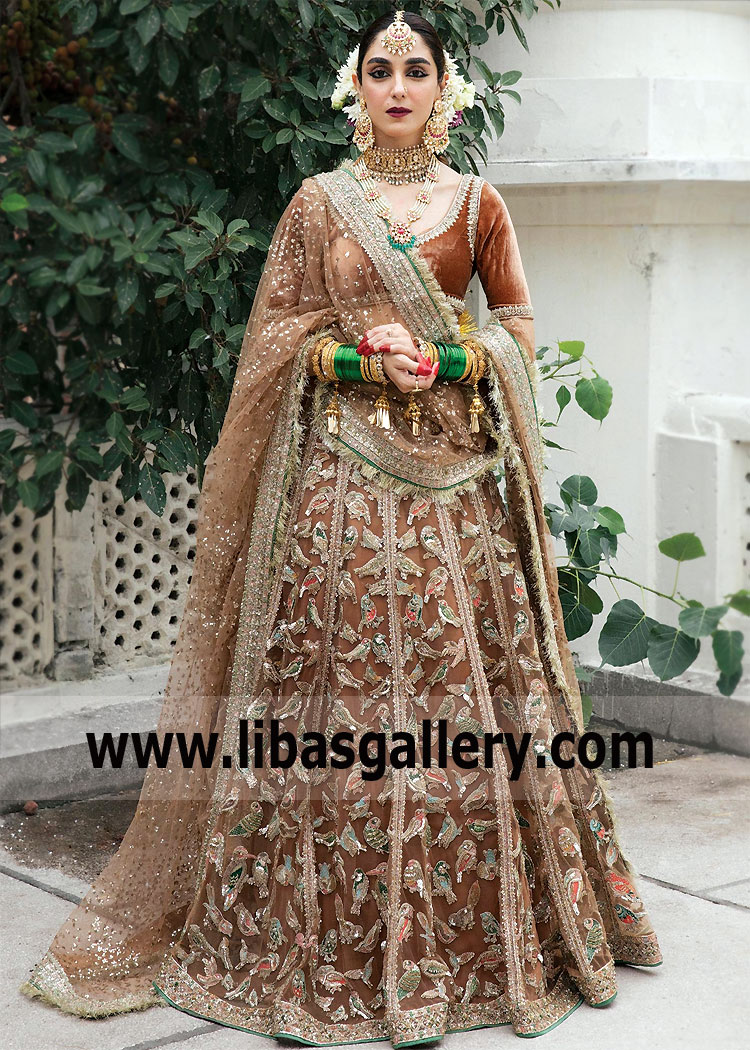 Pakistani Bridal Lehenga Choli USA Artesia California Hussain Rehar Lehenga Choli