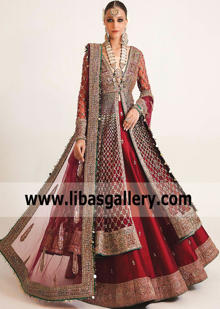 Pakistani Bridal Pishwas Collection Bloomfield Hills Hussain Rehar Bridal Pishwas for Wedding