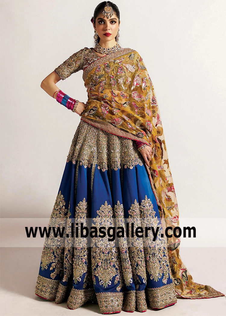 Pakistani Designer Lehenga Choli Trends California CA USA Hussain Rehar Lehenga Choli with Price