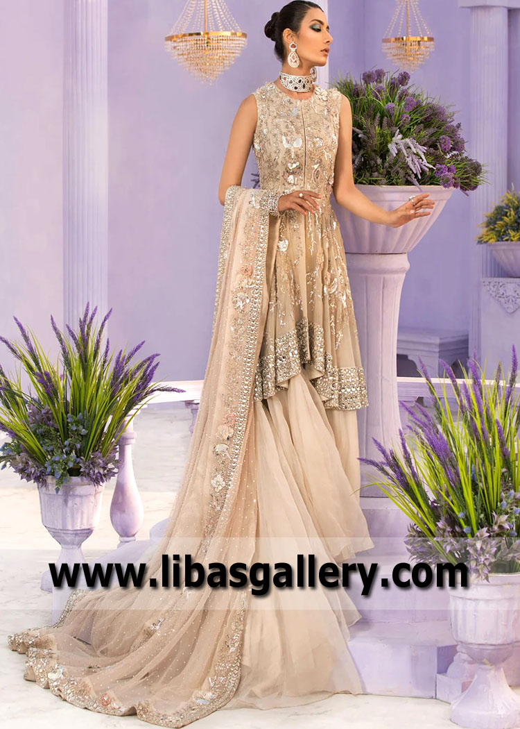 Pakistani Bridal Dresses Melbourne Australia High Low Peplum Style Bridal Lehenga Designs