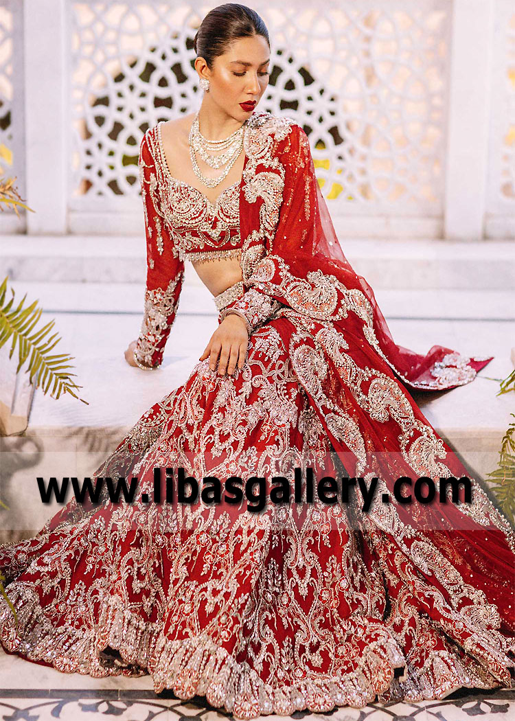 Barat Bridal Dress Manhattan New York USA Mahira Khan Wedding Dress Bridal Lehenga Dress