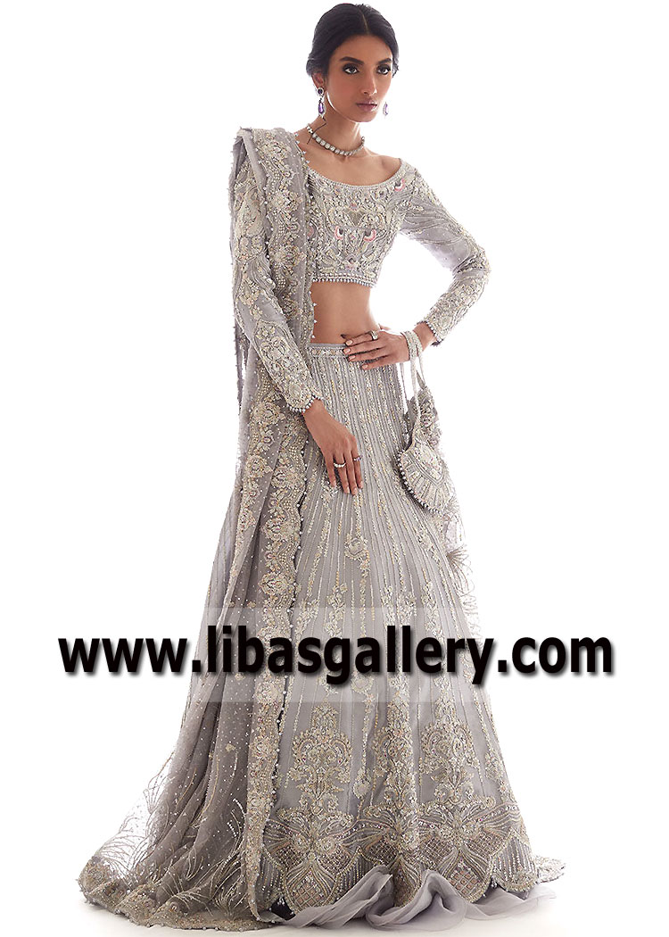 Farah Talib Aziz Bridal Dress for Walima Reception, Valima Wedding Dress UK USA Canada Australia
