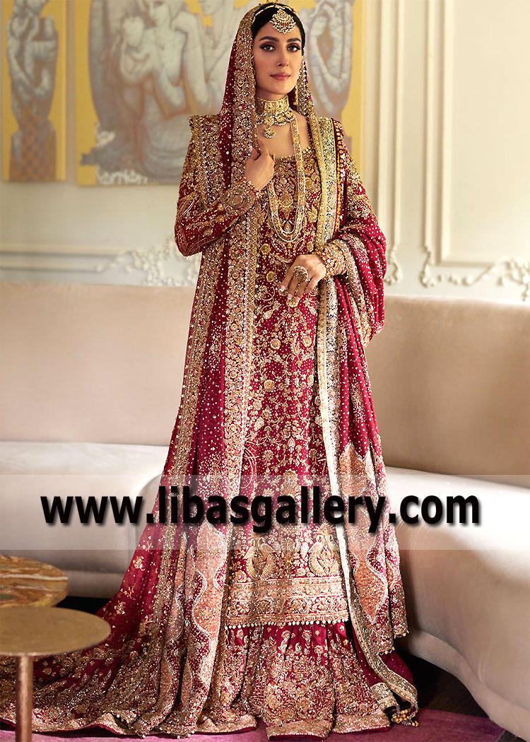 Pakistani Wedding Dress Farah Talib Aziz Berkeley California USA Buy Pakistani Farshi Lehenga Dress