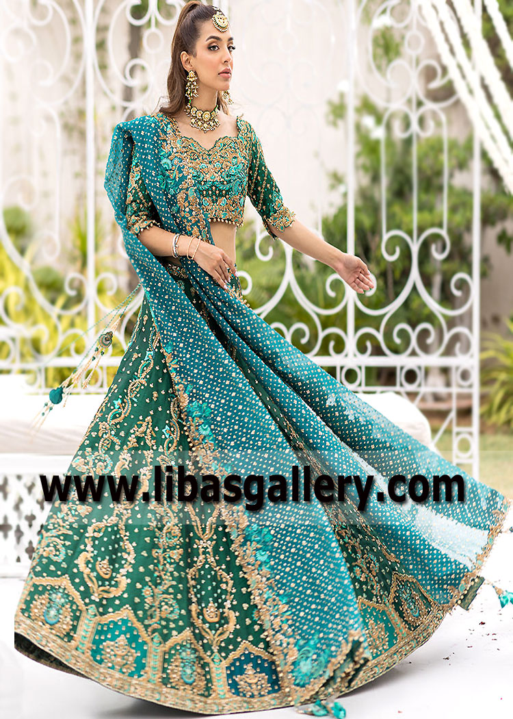 Traditional Wedding Dresses for Mehndi Farah Talib Aziz Latest Pakistani Bridal Lehenga Choli from Pakistan