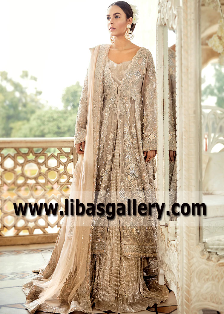 Light Nude Bridal Lehenga Mallorca Traditional Bridal Lehenga Tena Durrani Wedding Gown Pakistan