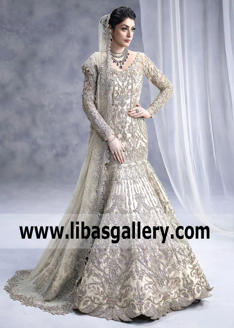 On-Trend Mermaid Gown Beverly Hills California CA USA Pakistani Nikah Dresses Nikkah Reception Dresses