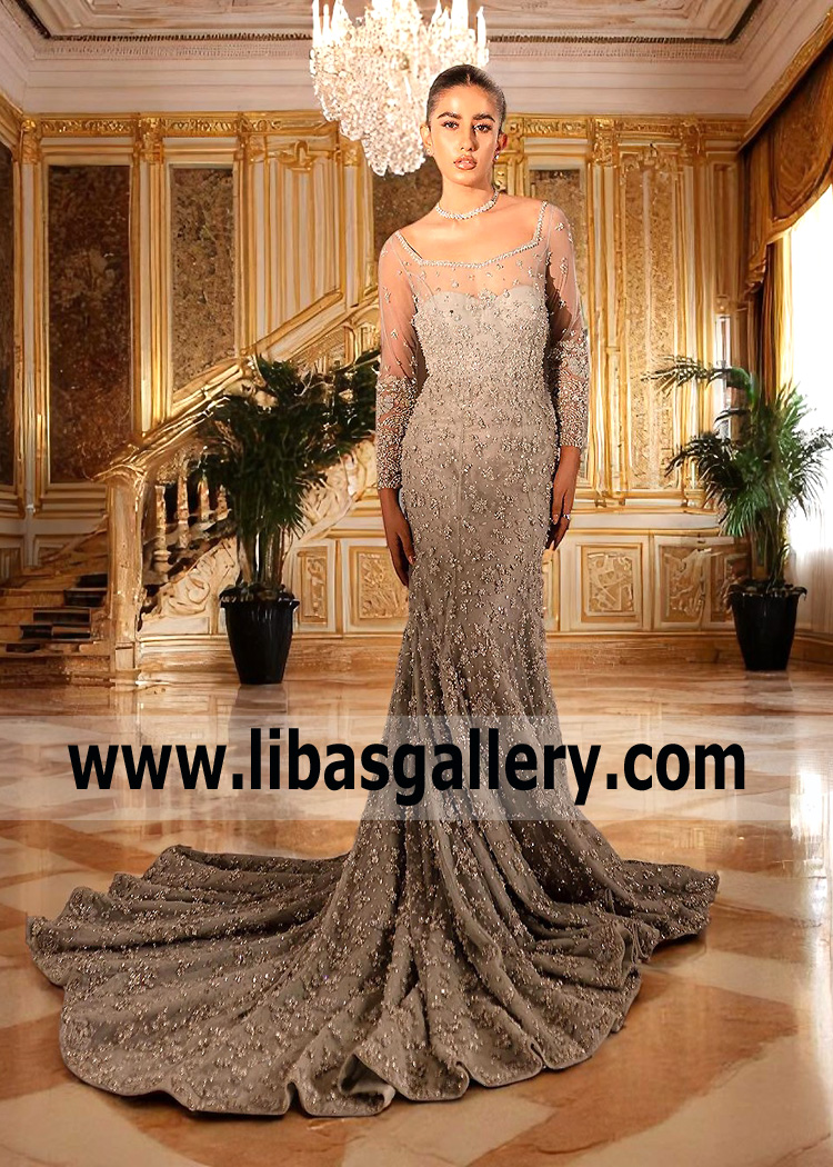 Parchment Bridal Maxi Gown Dress 2025 South London UK Pakistani Bridal Maxi Gown Styles 2025