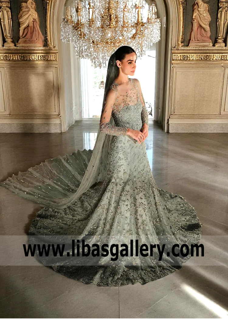 Pakistani Bridal Wear Paris France Bridal Mermaid Gown Reception Valima Dresses Special Occasions