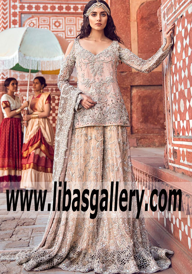 Bridal Sharara for Wedding and Special Occasions Bradford UK Tabassum Mughal Bridal Dresses Asian Bridal Sharara Dresses