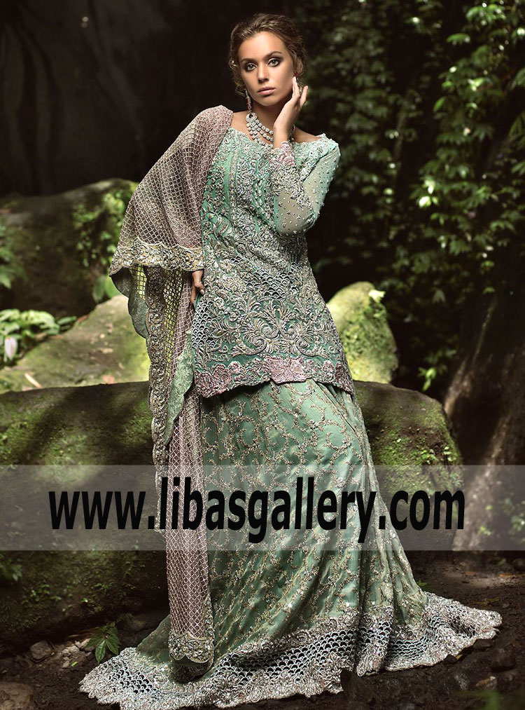 Luxurious Walima Dresses New Derby Normanton UK Zainab Chottani Latest Bridal Walima Sharara Dresses