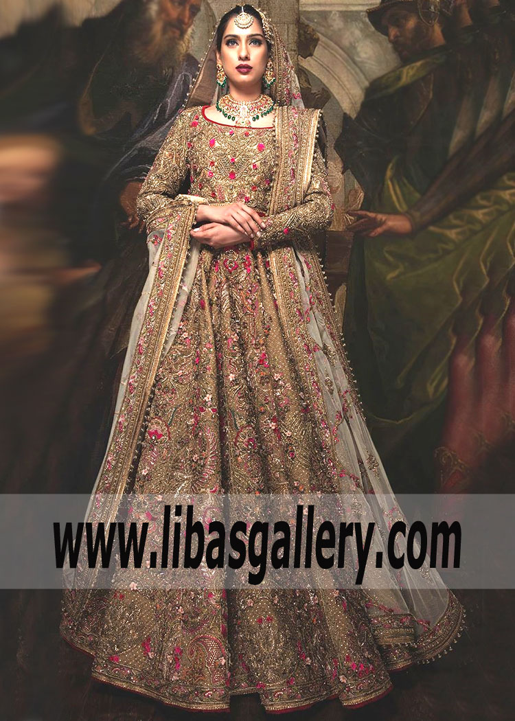 Fahad Hussayn Chic Bridal Lehenga | Latest Pakistani Designer Lehenga | Bridal Collection 2019 Houston, Dallas, Los Angeles Buy online