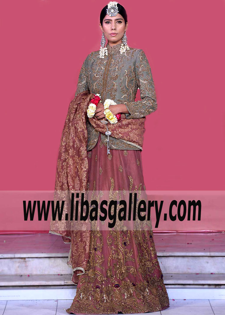 Shop Chic Winter Fashion Jacket with Lehengas from The Designer Collective by HSY Blazer With Lehenga Wedding Dresses