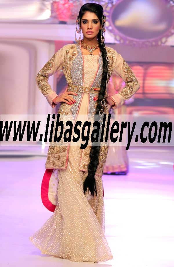 Ayesha Ibrahim Special Occasions Pakistani Wedding Dresses Bridal Mehendi Dresses at Telenor Bridal Couture Week 2015 2016 Wixom Michigan MI US