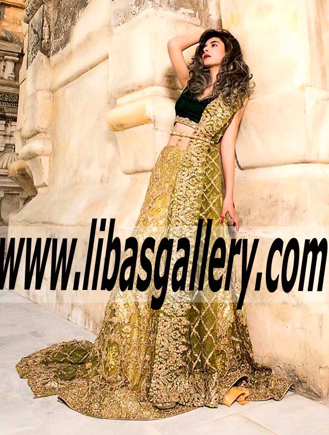 Saira rizwan Latest Wedding LEHENGA Dresses 2016 New Arrivals from Bridal Week BRIDAL DRESSES for Reception and Special Occasions Kalamazoo Michigan USA