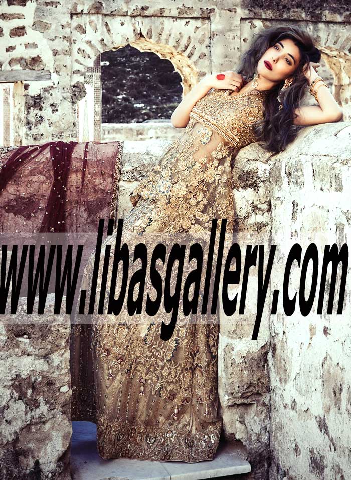 Designer Saira Rizwan Wedding Party Dresses Fashion Week Collection, Saira Rizwan Bridal Party Sharara Online in Batavia New York NY USA