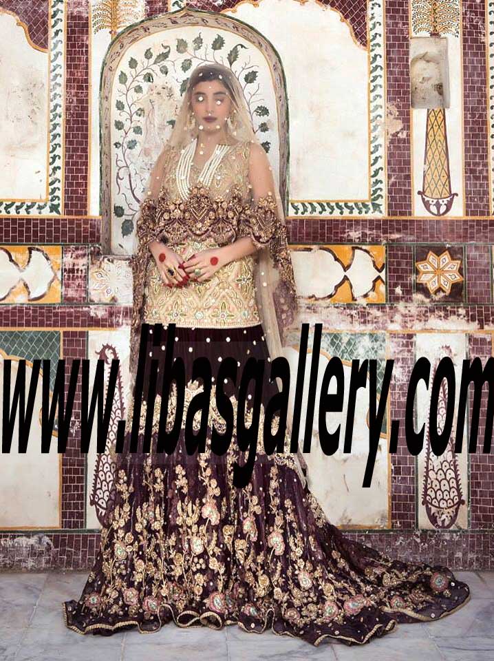 Saira Rizwan Wedding Dresses 2016 2017, Saira Rizwan Marvelous Spring Summer Farshi Lehenga Farshi Gharara Collection from Bridal Fashion Week, FAST shipping in Aylesbury UK