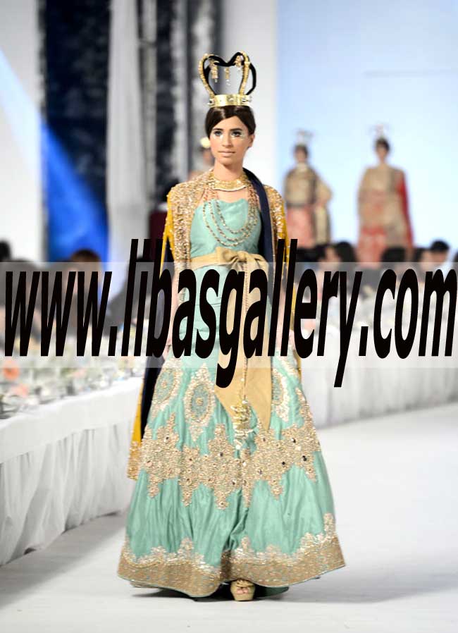 Asian Lengha Wedding Dresses by HSY, Asian Lenghas from Telenor Bridal Couture Week, Designer HSY Lengha for Beautiful Brides quick ship in Riyadh Saudia Arabia