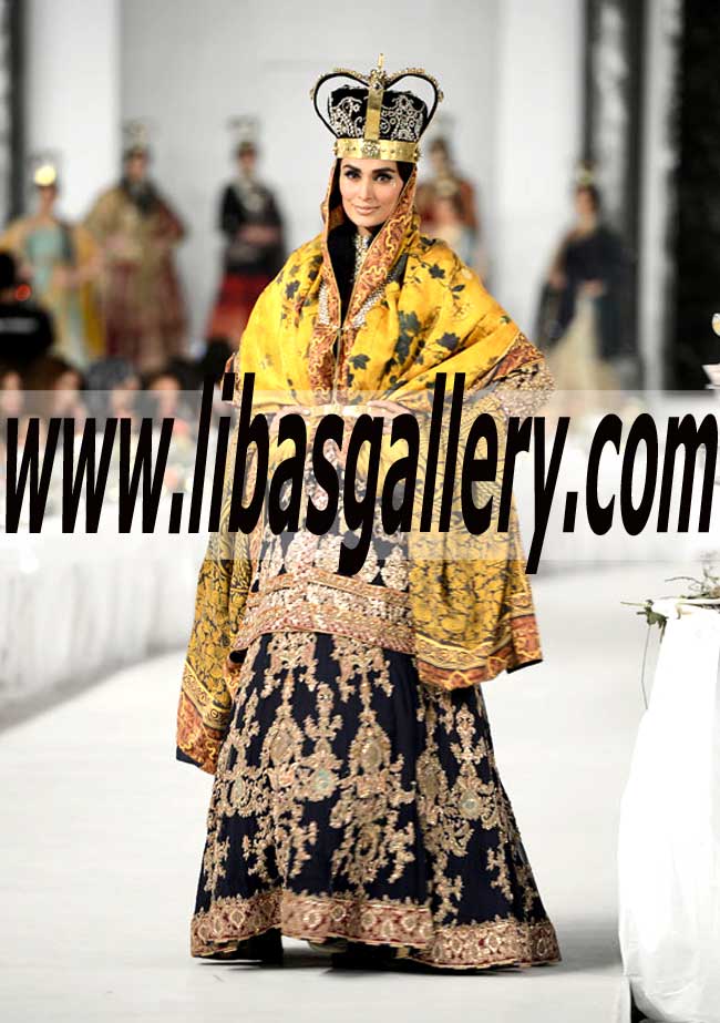 Designer HSY Latest  Bridal Wear for Valima and Reception at PFDC Swarovski Crystal Couturiers Fashion Show Bridal Clothing, Modern Brides, Majestic Wedding Dress | Shipped Free in Lilburn Atlanta GA USA