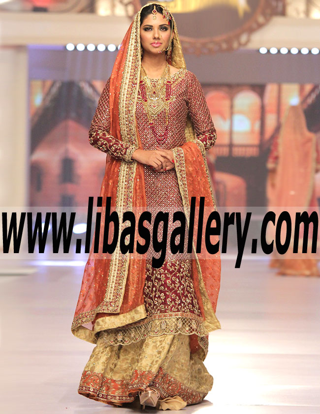 Pakistani Designer Sana Abbas Bridal Dresses 2017 | Bridal Collection | Heavy Embellished Lehenga | Oldham UK Online Shopping | Discount 20-30% | libasgallery.com