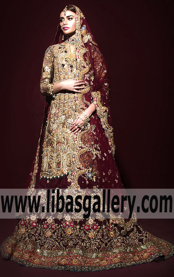 Glamorous Bridal Wedding Sharara Dress Tena Durrani Bridal Dresses Huntington New York NY USA Traditional Bridal Sharara Dresses