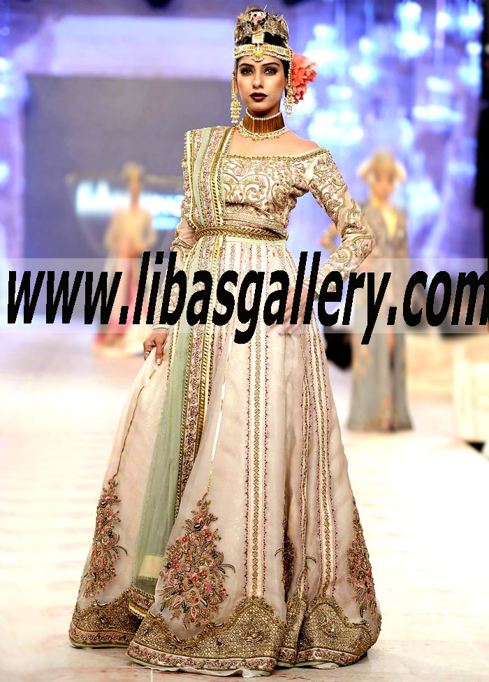 Fahad Hussayn Bridal Wear Fahad Hussayn Pakistani Bridal Dresses Designer Fahad Hussayn Bridal Dress Gharara Sharara Fast Low shipping in the UK USA Canada australia India UAE Dubai Qatar and Saudi Arabia